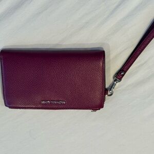 Michael Kors Burgundy Leather Wristlet